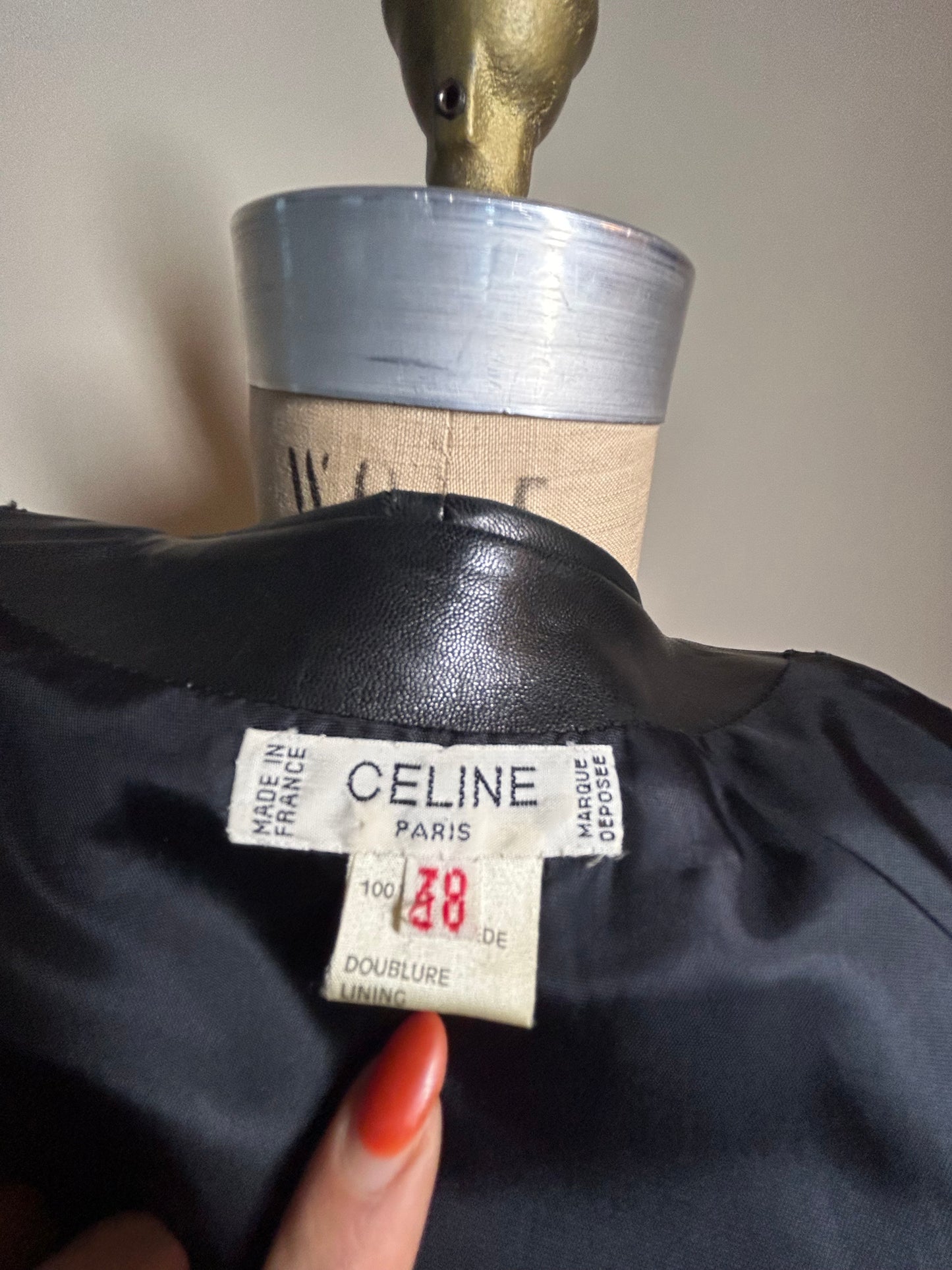 Authentic Celine suede leather black jacket size 38